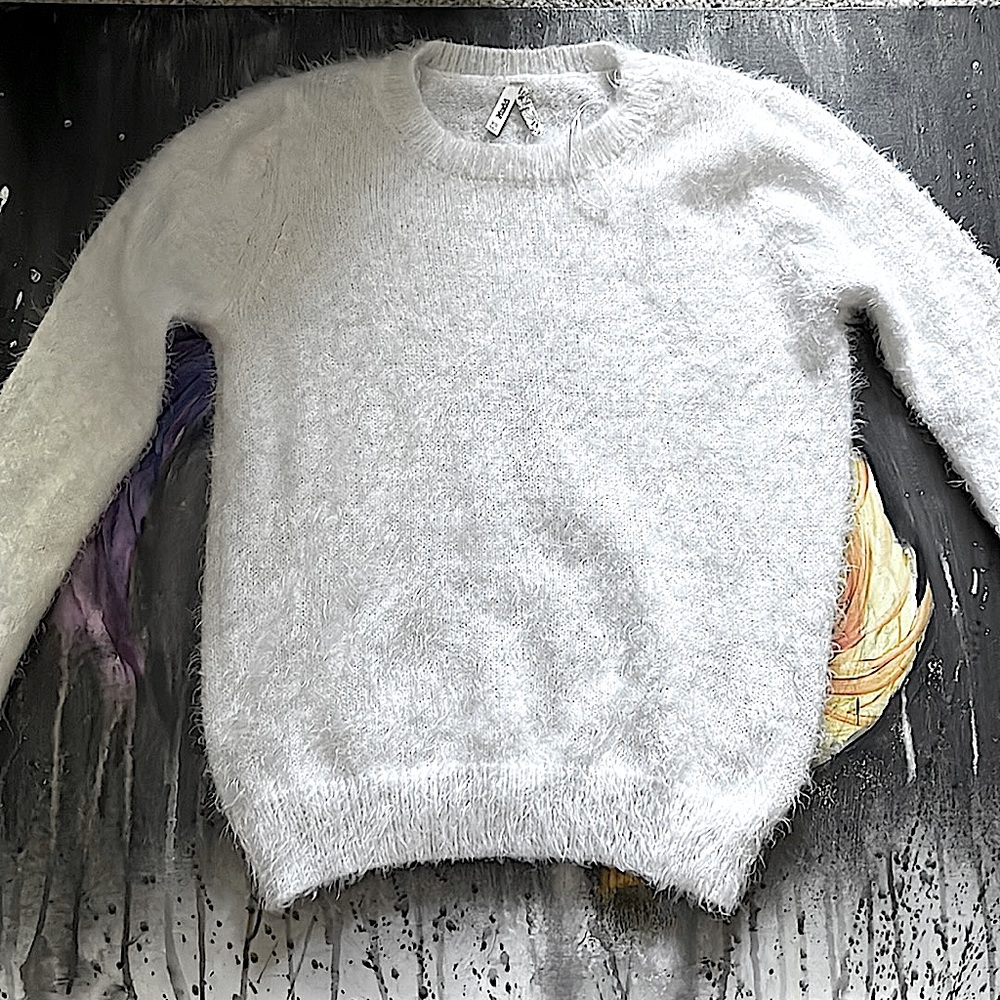Soft fluffy white sweater